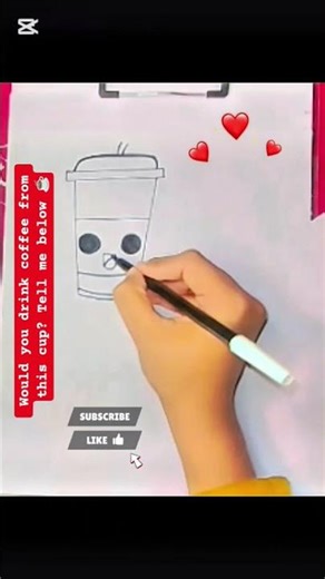 2. “This Cute Coffee Drawing Will Steal Your Hearts ❤️”#cute drawing # shorts