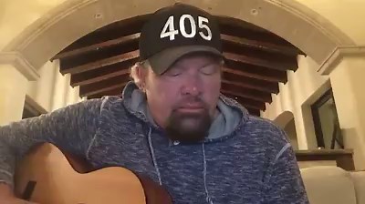 173K views · 8.9K reactions | Toby is quarantined down in Mexico and forgot his guitar in the 405, so he stopped by a furniture store and found a rickety, old guitar with strings too high off the neck - but it would have to do! Here's his rendition of the great John Prine's "Humidity Built The Snowman". | Toby Keith | Facebook