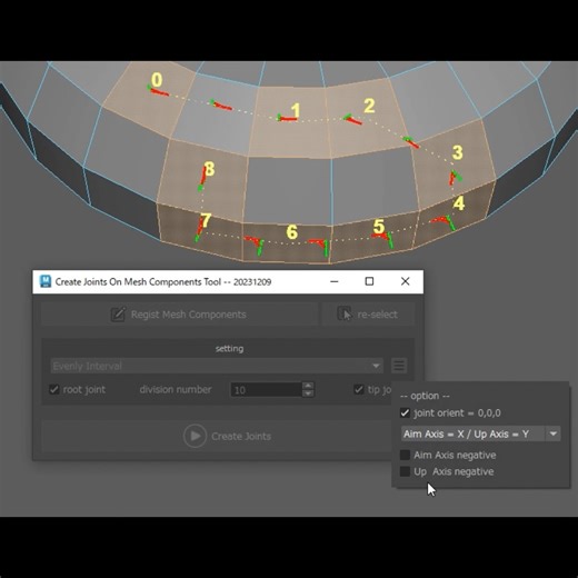 Create Joints on Mesh Components