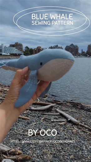 Blue Whale Sewing Pattern, DIY Soft Toy (PDF Download)