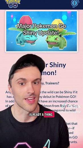 Massive Pokemon Go Shiny Update Announced