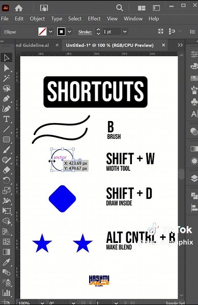 Tips and Tricks. #design #shapes #illustrator #photoshop #hashmigraphix #graphicdesign #logo #poster #fyp #for #you #viral_video #trendingvideo