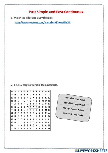 Past Simple and Continuous -easy worksheet