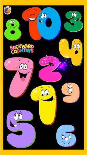 cartoon numbers 🤩🤩 Backward counting song for children