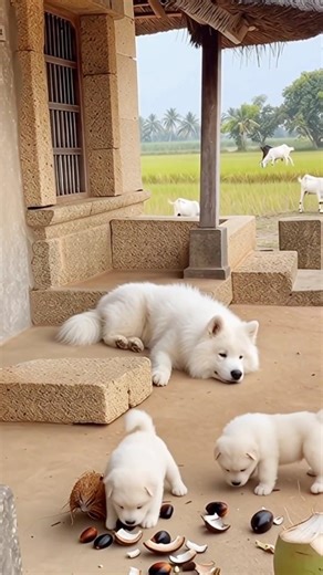 Adorable & Hilarious Moments with the Samoyed Trio #SamoyedFamily #CutePuppies #shorts