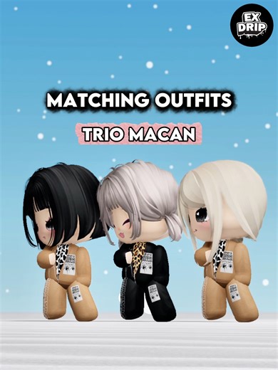 Matching outfits trio macan #exdrip #matchingoutfit #leopard #robloxoutfit #robloxtrend #robloxfyp