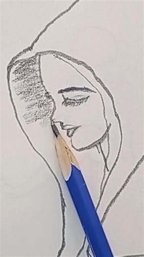 تعلم رسم وجه فتاة جانبي بالرصاص بسهولة