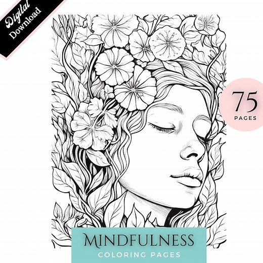 75 Mental Health Coloring Pages: Anxiety Relief Art (PDF Download) - Etsy