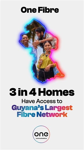 Three in four homes across Guyana now have access to One Fibre. That’s Guyana’s largest fibre network, and we’re still growing. 🌐 🤍 🔗 Sign up or learn more by visiting the link in bio! #One #Onecomm #OneFibre #OneCommunications #GuyanaConnected #FibreNewArea #TheresOnlyOne | One Communications