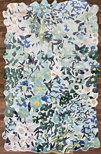 Hand Tufted Floral Rug | Colorful Botanical Area Carpet | Blue and Green Flower Design 5x8, 6x9, 8x10, 9x12 Handmade Wool & Viscose Rug..... - Etsy