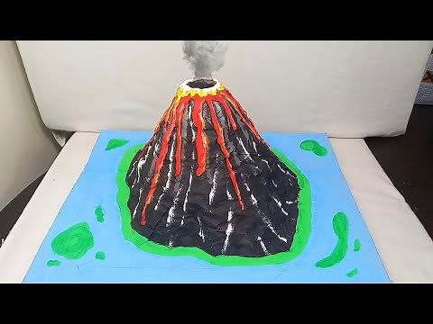 COMO HACER un VOLCÁN en MAQUETA FÁCIL y RÁPIDO con MATERIALES CASEROS | VOLCÁN CASERO y BARATO