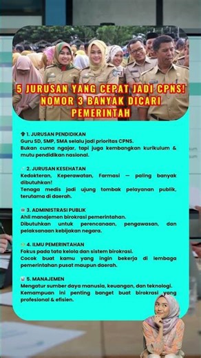 “5 Jurusan yang Cepat Jadi CPNS! Nomor 3 Banyak Dicari Pemerintah 😱🔥”