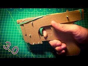 【DIY】Rubber Band Gun 3.0 form Cardboard | free template | pump pistol