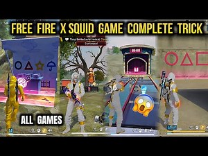 Free Fire X Squid Game | All BR Games Complete Trick - Red Light Green Light, Glass Bridge & More