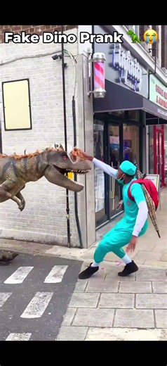 Fake Dinosaur Prank in Public 😂🦖 (People LOST It)