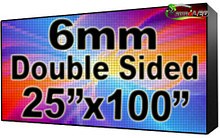 Outdoor Full Color LED Programmable Sign - Front Access - Double Sided - 6mm- 25" x 100" - 5 Year Warranty