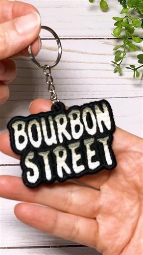 Making a embroidery keychain for my favorite band logo #embroidery #handmade #diy