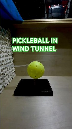 What happens to a pickleball in a wind tunnel?