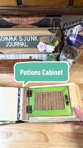 Part one of the #Potions Cabinet for the current #HarryPotter journal. What should we put in it? ☺️ 🧪 🪄 #snape #scrapbooking #junkjournal
