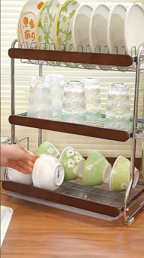 Satisfying Small Kitchen Dish Rack Organization | Space Saving