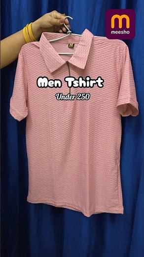 💗 Trendy Pink Textured Polo T-Shirt ✨ Stylish Casual Look #Shorts