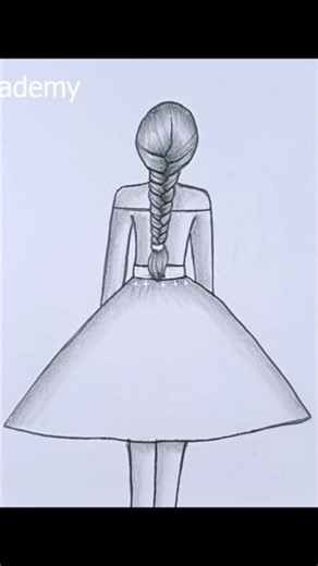 Back Pose Girl Drawing Easy - drawing shorts