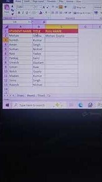 Excel me 🔥concatenate ka formula kaise lagaye 💯 | | #computertechnic #exceltips #exceltricks #tech