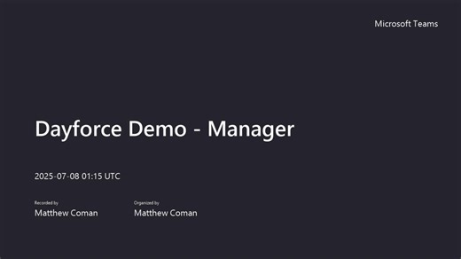 Dayforce Demo - Manager