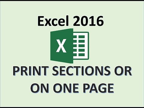 Excel 2016 - Set Printing Area - How to Print on One Page in Worksheet or in Sections of a Sheet MS