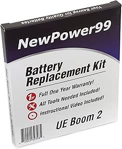 NP99sp Battery Replacement Kit for UE Boom 2 with Tools, Video Instructions and Long Life Battery from NewPower99