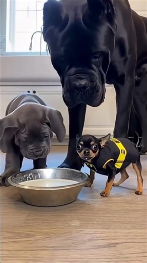 Small Dog vs Big Dog 2 🐶🤣 Who Will Win???? #chihuahua #funny #dogbreed #pets #dogs #animals