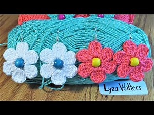 Crochet Flower Earrings Easy