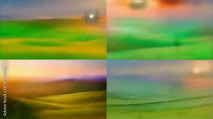 Generative AI image generation. How diffusion model works. Diffusion process in generative artificial intelligence text-to-image. From noise to image of a landscape in tuscany countryside.