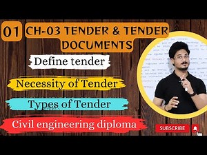 01* Tender definition | Necessities | Types of tenders | civil diploma #contractors