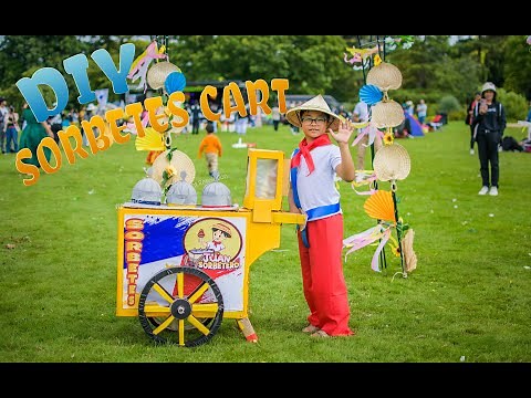 How to make SOrbetes cart Using cardboards / Diy sorbetero / Little mr. Cheshire Barrio Fiesta