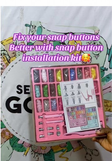 🎉💃Snap button installation kits is a Quality accessory that makes work easier for you, it has all kinds of snap buttons, press buttons and smallest size of eyelet (size 22) The snap button installation kits comes with : Snap button plier, Awl, Screwdriver with some snap buttons, press buttons and eyelet rings. This accessories give you access to make your snap buttons faster and better in your comfort zone.💖 These set of buttons add a beautiful looks on your gorgeous dress.🎉 Suitable for all