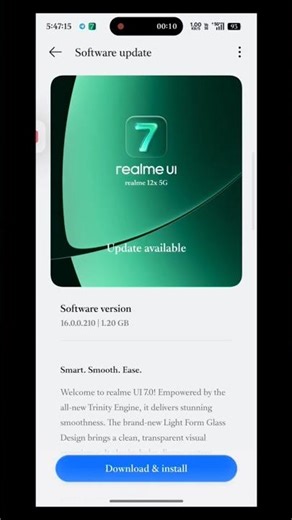 🫢Realme ui 7.0 update realme 12x 5g Stable Update #realmeui7 #shorts_