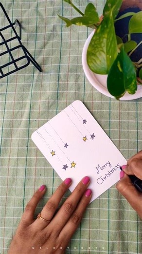 Simple handmade Christmas card tutorial 🎄✨#diy #art #drawing #christmascard #simpleart #easycards