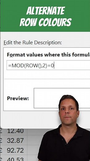 Alternate row colours #excel