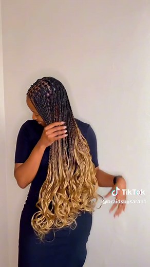 Curly Knotless Braids Ponytail Hairstyle Ideas
