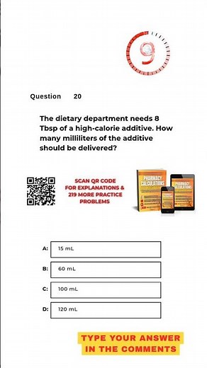 Pharmacy Calculation Questions & Answers: Question #020!