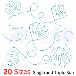 Feather Continuous Line Quilting Design • Edge to Edge Machine Embroidery Quilt Pattern • Single & Triple Run • Longarm and Domestic Quilt - Etsy