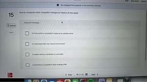 How do companies utilize competitor intelligence? (Select all t... | Filo