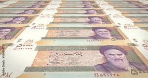 Banknotes of fifty thousand iranian rials of Iran, cash money, loop