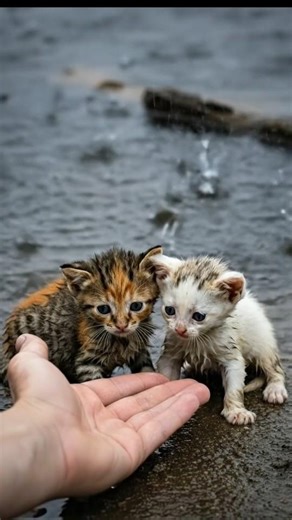 Miracle Rescue! Two Tiny Kittens Saved from Deadly Flood 😥