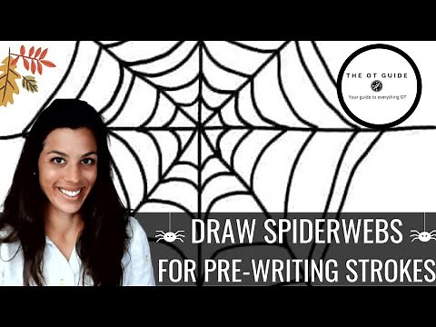 Spooky Spider Web Drawing for Pre-Writing Strokes!
