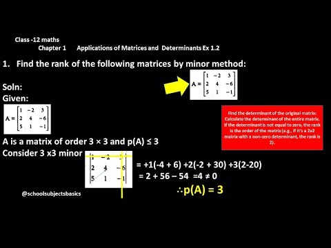 Class -12 maths Chapter 1.2 Applications of Matrices and Determinants Ex 1.2/School subjects basics