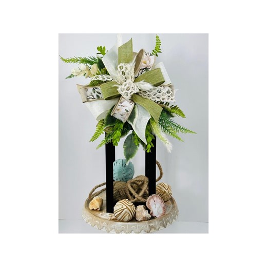 Magnolia Lantern Topper, Neutral Magnolia Lantern Swag, Farmhouse Lantern Decoration, Elegant Porch Decor - Etsy