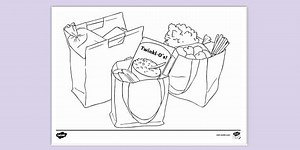 Shopping Bag Colouring Sheet