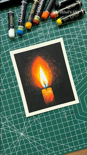 Easy Candle Drawing with Oil Pastels 🕯️ | Glowing Candle Art Tutorial